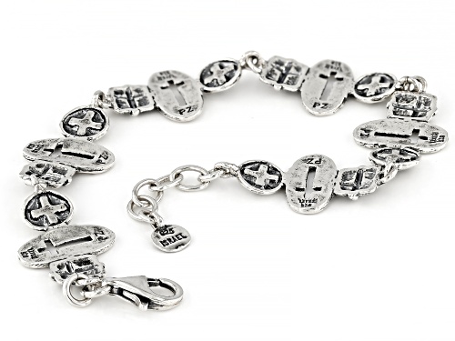 Artisan Collection of Israel™ Sterling Silver Cross Station Bracelet - Size 7.5
