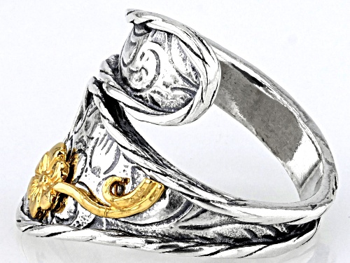 Artisan Collection of Israel™ Two Tone Sterling Silver & 14K Gold Over Sterling Silver Floral Ring - Size 8