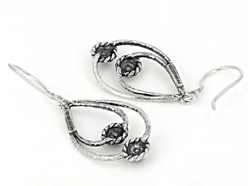 Artisan Collection of Israel™ 3mm Garnet Sterling Silver Open Design Earrings