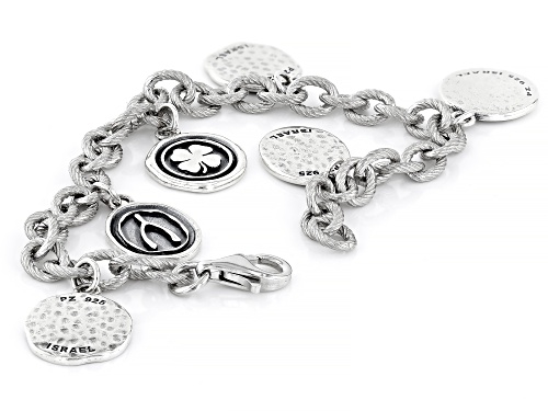 Artisan Collection of Israel™ Sterling Silver Luck Motif Charm Bracelet - Size 7.25