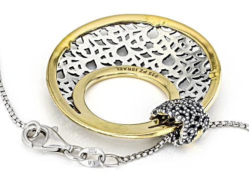 Artisan Collection of Israel™ Two Tone Sterling Silver & 14K Gold Over Silver Pendant With Chain