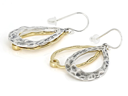Artisan Collection of Israel™ 0.20ctw Citrine Two Tone Silver & 14K Gold Over Silver Earrings