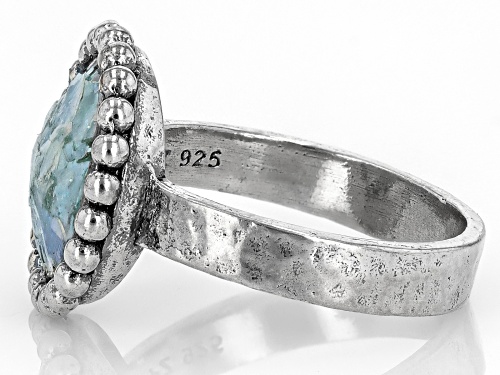 Artisan Collection of Israel™ 10mm Roman Glass Sterling Silver Ring - Size 8