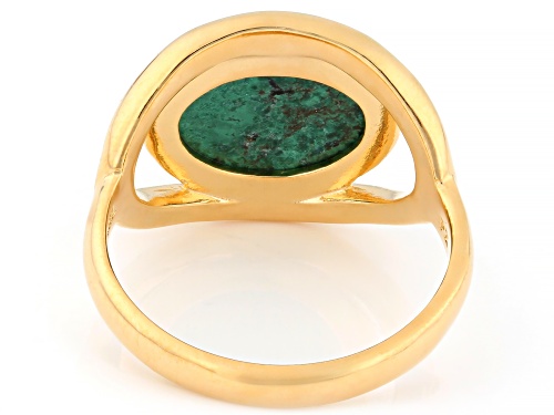 Artisan Collection of Israel™ 12x10mm Eilat Stone 14K Gold Over Sterling Silver Solitaire Ring - Size 9
