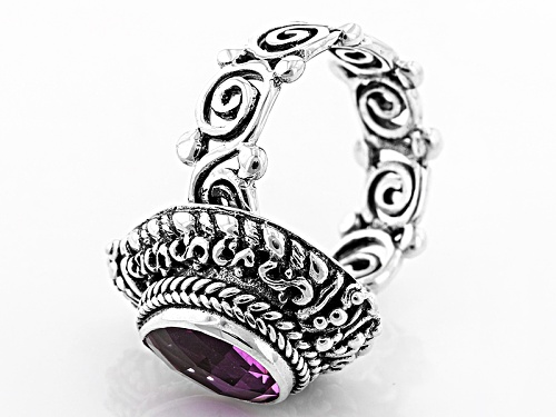Artisan Gem Collection Of Bali™ Kunzite Color Pink Quartz Triplet Sterling Silver Solitaire Ring - Size 12