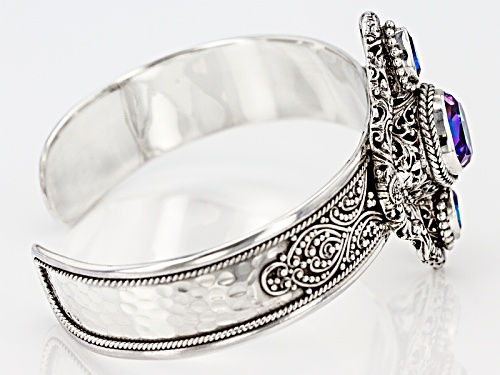 Artisan Of Bali™ 3.66ct Mystic Quartz® And 1.44ctw Mystic Topaz® Silver Cuff Bracelet