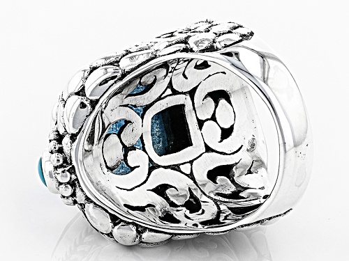 Artisan Collection Of Bali™ Blue Quartz Doublet And Turquoise Silver Ring - Size 6