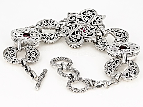 Artisan Collection of Bali™ 15.34ctw Elegant Rose™ Mystic Quartz® Silver Bracelet - Size 7.5