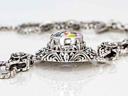 Artisan Collection Of Bali™ 4.05ctw British Tearose™ Quartz & English TeaRose™ Topaz Silver Bracelet - Size 7.5
