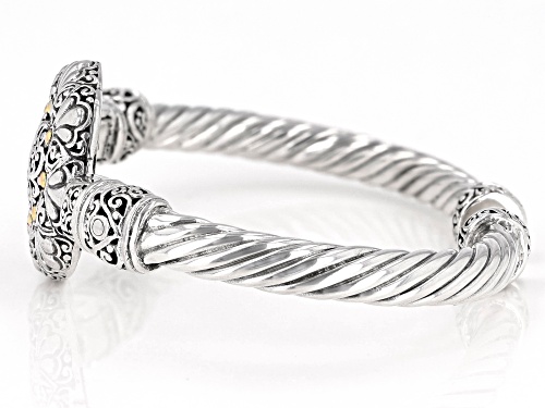 Artisan Collection Of Bali™ Sterling Silver Cuff Bracelet With 18k Yellow Gold Accent - Size 7