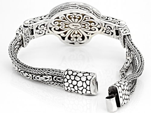 Artisan Collection Of Bali™ Carved White Mother Of Pearl Elephant Sterling Silver Bracelet - Size 6.75