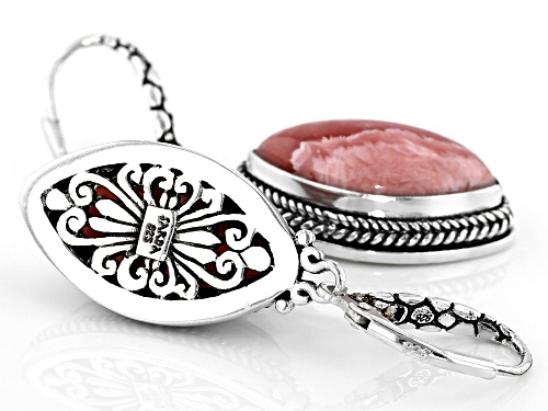 Artisan Collection Of Bali™ 20x10mm Marquise Rhodochrosite Sterling Silver Dangle Earrings