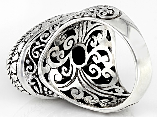 Artisan Collection Of Bali™ 24x12mm Oval Pinolith Cabochon Sterling Silver Solitaire Ring - Size 6