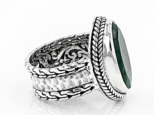 Artisan Collection Of Bali™ 18x13 Oval Emerald Sterling Silver Solitaire Ring - Size 9