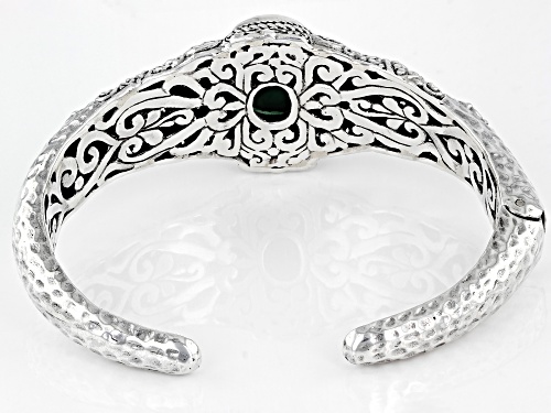 Artisan Collection Of Bali™ 5.33ct Oval Emerald Sterling Silver Cuff Bracelet - Size 6.75