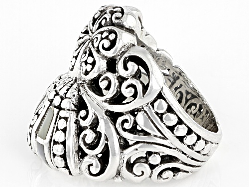 Artisan Collection of Bali™ Inlay Mother-of-Pearl Silver Clam Shell Ring - Size 8