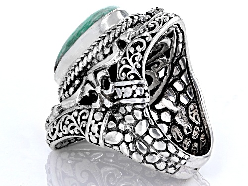 Artisan Collection of Bali™ 16x10mm Oval Variscite Sterling Silver Ring - Size 9