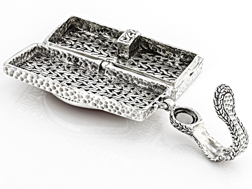 Artisan Collection of Bali™ 26x13mm Brecciated Jasper Silver Locket Enhancer