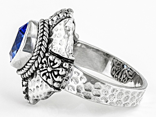 Artisan Collection of Bali™ 1.70ct Lab Created Blue Quartz Sterling Silver Ring - Size 6