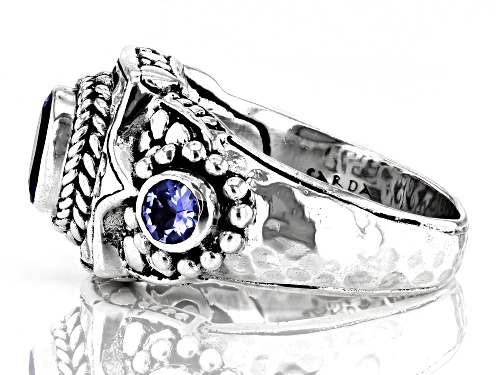 Artisan Collection of Bali™ .70ctw Oval & Round Tanzanite Sterling Silver Ring - Size 7