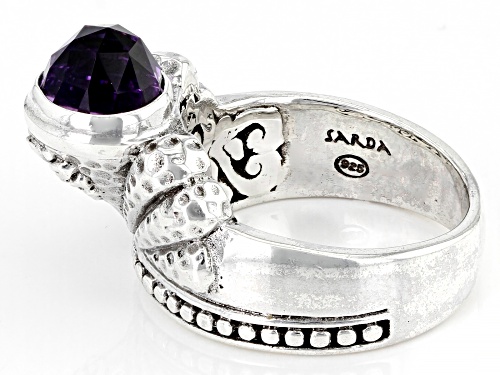 Artisan Collection of Bali™ 2.47ct Amethyst Silver Fan Ring - Size 8