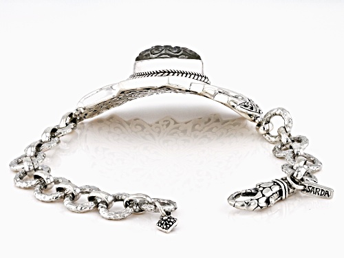 Artisan Collection of Bali™  Abalone Quartz Flower Doublet Silver Bracelet - Size 6.75