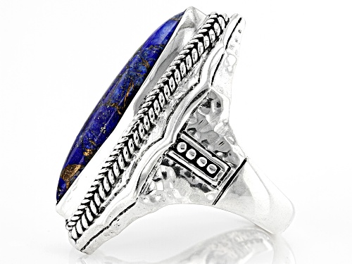 Artisan Collection of Bali™ 30x8mm Lapis Lauzli Silver Ring - Size 8