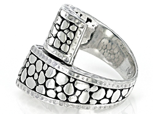 Artisan Collection of Bali™ Silver Watermark & Hammered Bypass Ring - Size 6