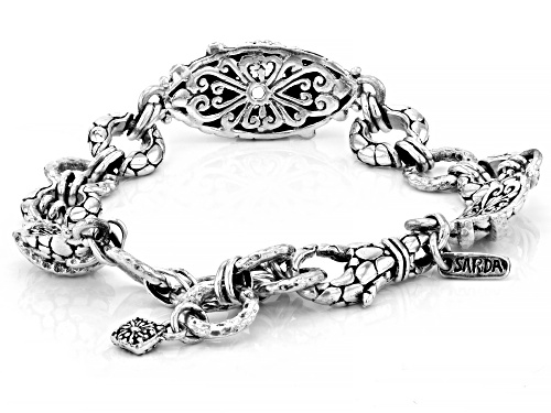 Artisan Collection of Bali™ 2.50ct White Quartz Silver Watermark Bracelet - Size 6.75
