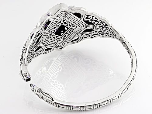 Artisan Gem Collection Of Bali™ Talkative™ Mystic Quartz®, African Amethyst Silver Bracelet - Size 6.75