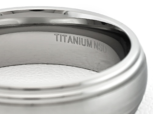 6mm Brushed Titanium With Polished Double Edge Comfort Fit Men's Band - Size 6.5