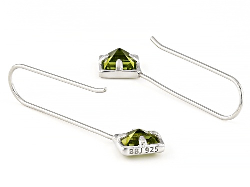 2.05ctw Manchurian Peridot™ Rhodium Over Sterling Silver Earrings