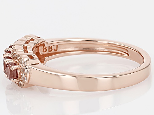 0.21ctw Color Change Garnet With 0.26ctw White Zircon 18k Rose Gold Over Sterling Silver Ring - Size 8