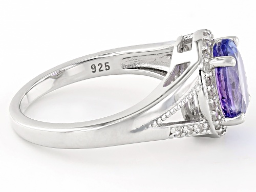 1.50ct Tanzanite With 0.21ctw White Zircon Rhodium Over Sterling Silver Ring - Size 7