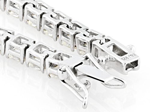 16.08ctw Square Cushion Strontium Titanate Rhodium Over Sterling Silver Tennis Bracelet - Size 7.25