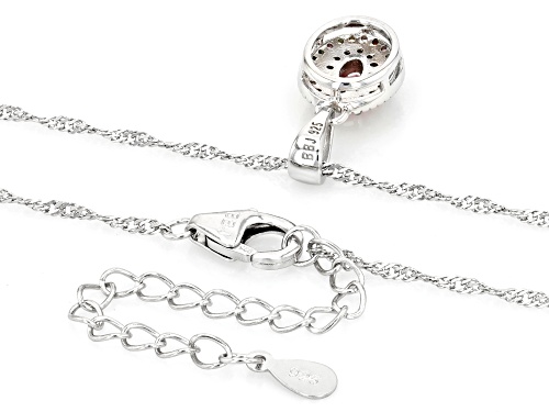 0.26ctw Pink &Multi Tourmaline With 0.10ctw White Zircon Rhodium Over Silver Pendant With Chain