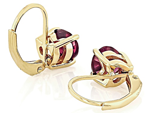 1.58ctw Rhodolite 18k Yellow Gold Over Sterling Silver Earrings