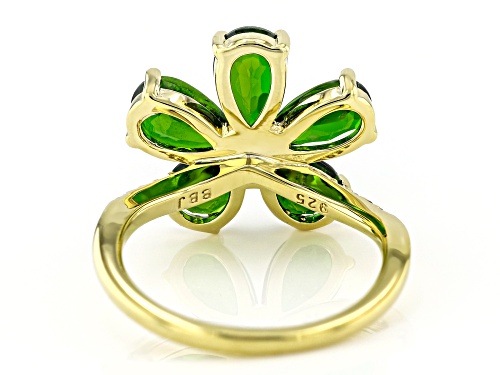 3.61ctw Chrome Diopside With 0.08ctwWhite Zircon 18k Yellow Gold Over Sterling Silver Ring - Size 8