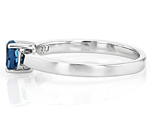 0.45ct Heart London Blue Topaz With 0.12ctw White Topaz Rhodium Over Sterling Silver Heart Ring - Size 9