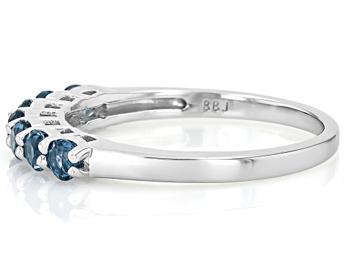 0.83ctw London Blue Topaz Rhodium Over Sterling Silver Band Ring - Size 6