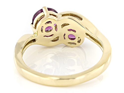 1.87ctw Grape Color Garnet 10k Yellow Gold Ring - Size 8