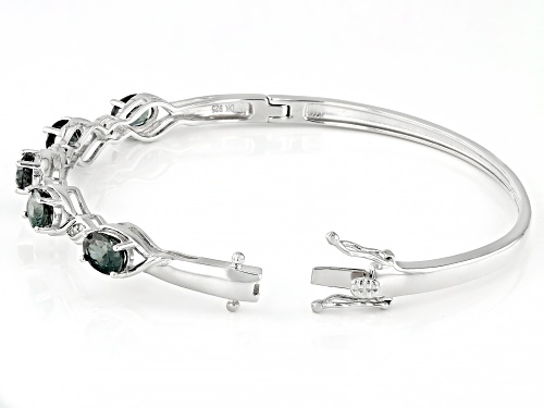 2.13ctw Platinum Spinel With 0.05ctw Diamond Rhodium Over Sterling Silver Bangle Bracelet - Size 7.25