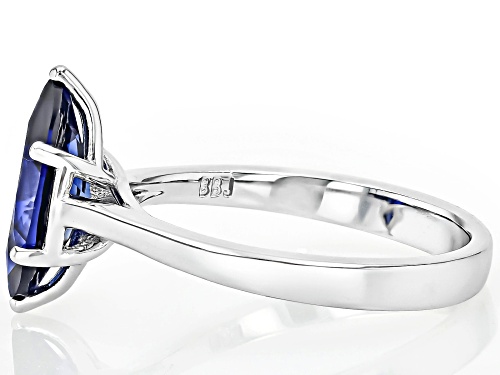 1.73ct Marquise Lab Created Blue Sapphire Rhodium Over Sterling Silver Solitaire Ring - Size 10