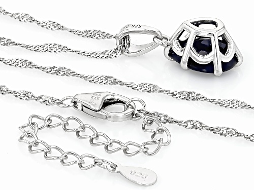 2.80ct Sapphire Rhodium Over Sterling Silver Solitaire Pendant with Chain