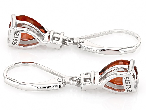 1.60ctw Red Labradorite with 0.10ctw White Zircon Rhodium Over Sterling Silver Earrings