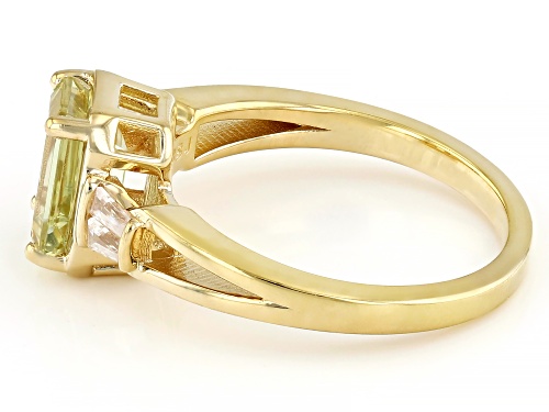 1.53ct Canary Yellow Apatite With 0.27ctw White Zircon 18k Yellow Gold Over Sterling Silver Ring - Size 10