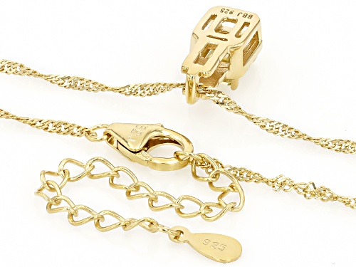 0.98ct Rectangular Octagonal Canary Apatite 18k Yellow Gold Over Sterling Silver Pendant With Chain