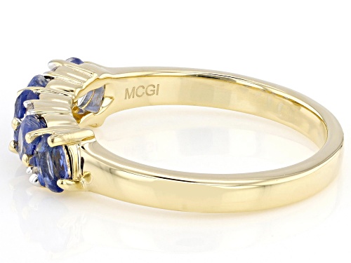 1.06ctw Blue Kyanite With 0.03ctw White Zircon 18k Yellow Gold Over Sterling Silver Ring - Size 6