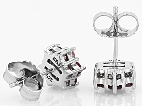 0.82ctw Multi Color Spinel With 0.01ctw Diamond Accent Rhodium Over Sterling Silver Stud Earrings