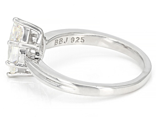 1.25ct Marquise Strontium Titanate Rhodium Over Silver Solitaire Ring - Size 9